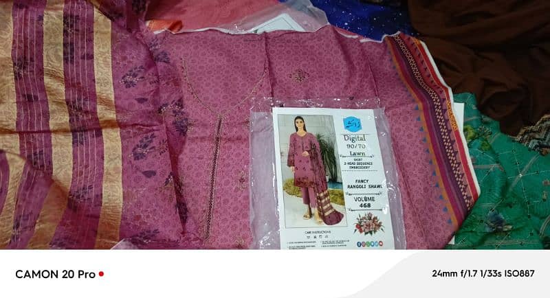 digital Lawn 3 piece embroidery cutwork dupatta fancy  2000 price suit 4