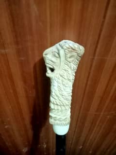 Handcrafted lion head bone wooden walking stick whatsapp 03071138819