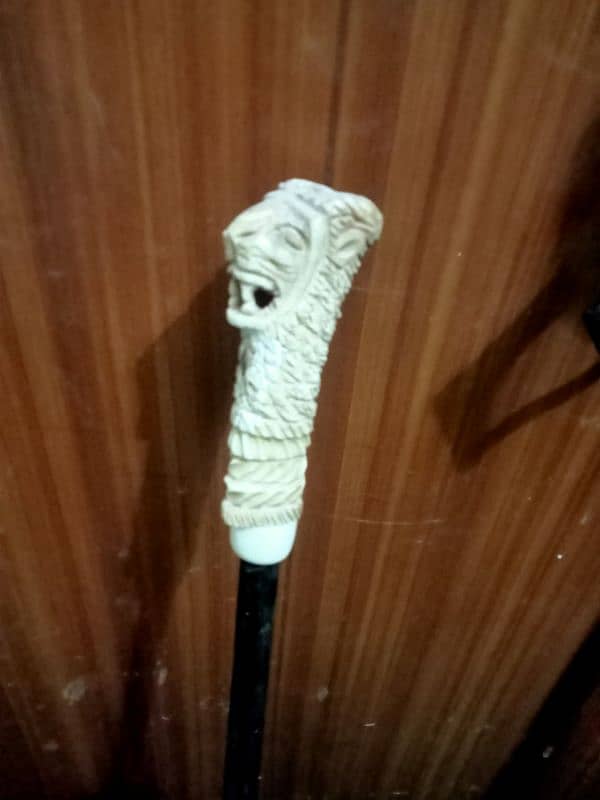 Handcrafted lion head bone wooden walking stick whatsapp 03071138819 3