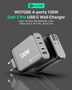 WOTOBEUS 130W type C GaN Charger for iphone laptops anker