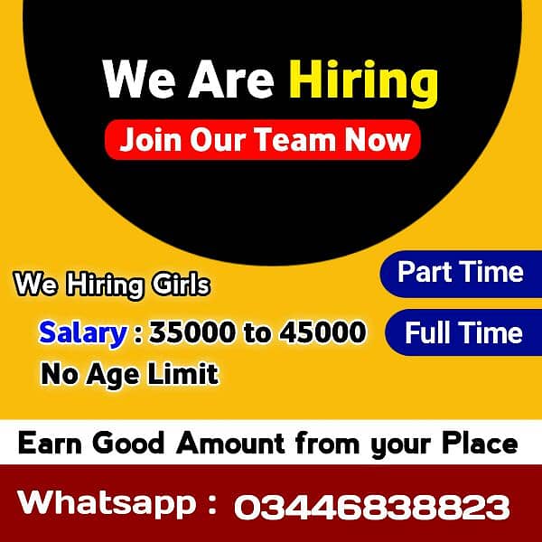 Need Girls for Our Account Handling 0