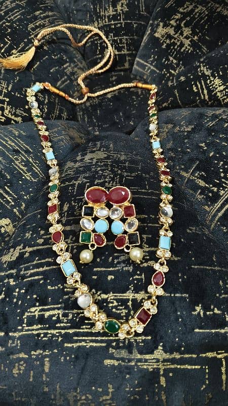 wedding jewellery jrao long imported Mala with earrings 0