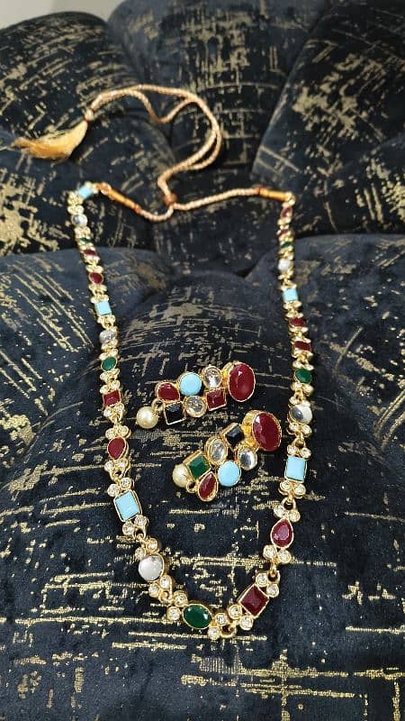 wedding jewellery jrao long imported Mala with earrings 1