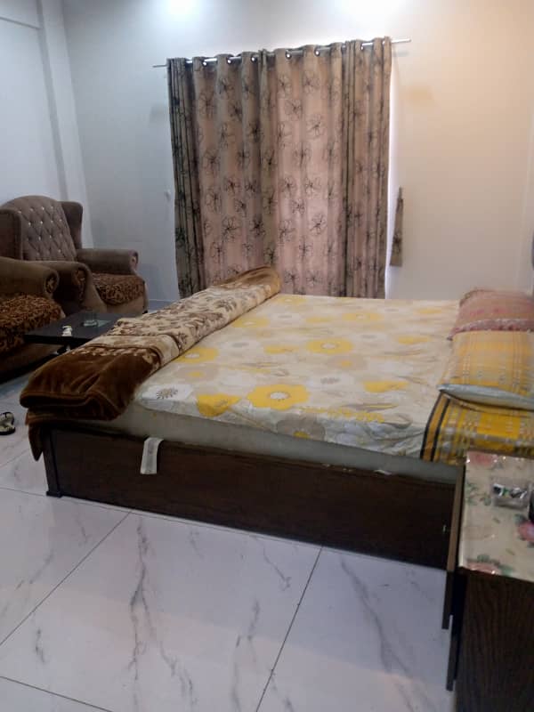 One bed full furnished flat available for rent in hights 2ext phase 4 bahira town Rawalpindi 5