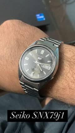 Seiko 5 Snxs77 Grey, Blue, Silver Mans Watch