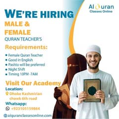 Hiring Online Male and Female Quran Teacher's