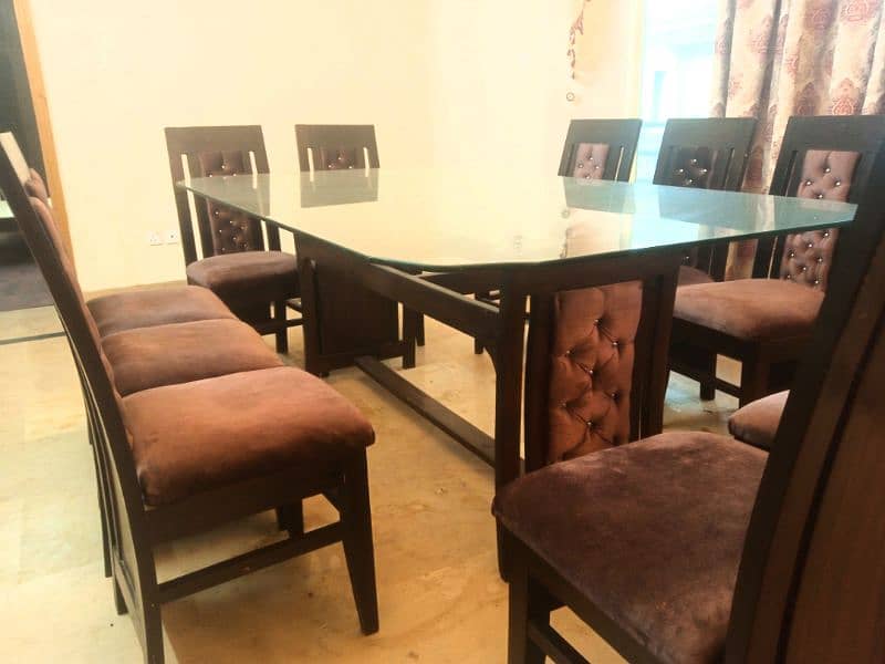 10 Chairs Wooden Dining Table For Sale 10/10 Condition 1