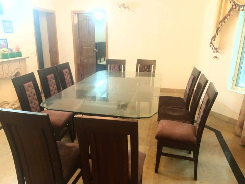 10 Chairs Wooden Dining Table For Sale 10/10 Condition 2