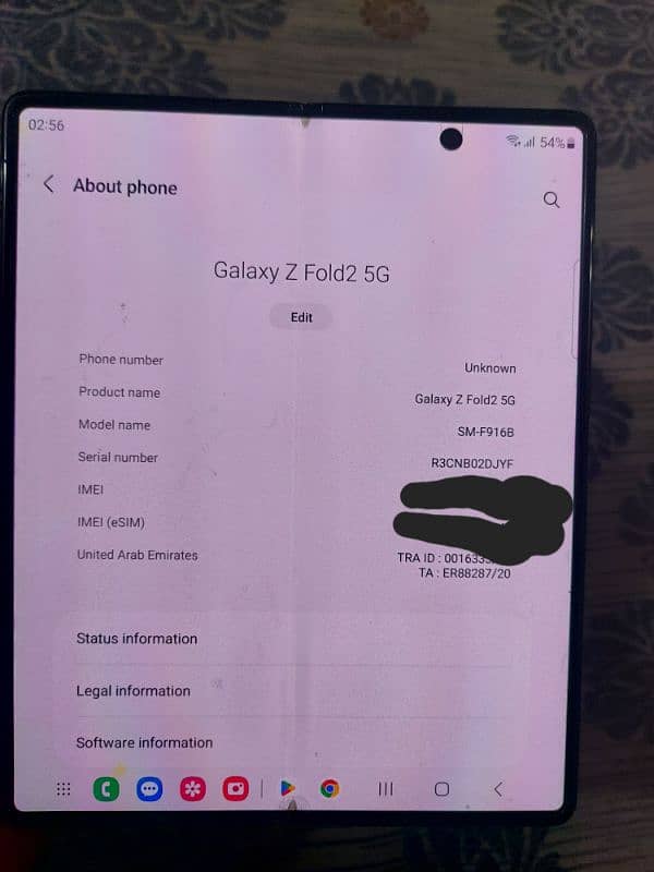 Samsung z fold 2 non pta or 2 dots inside screen 9