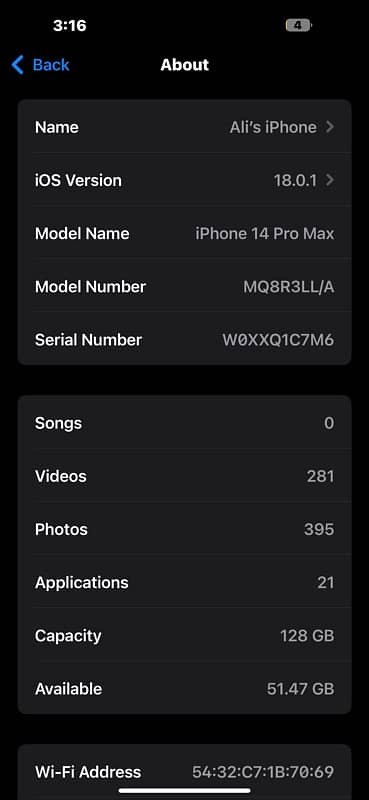 iPhone 14pro max Jv 128GB 6