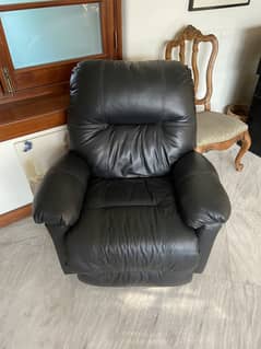 Black Leather Recliners (Pair)