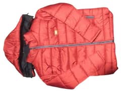 Mens orange parachute puffer jacket 1/pc hooded nick