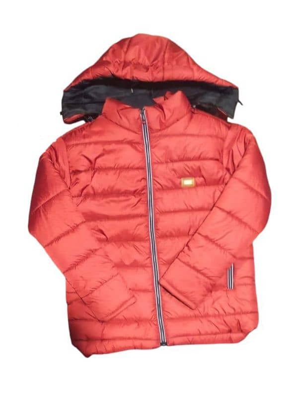 Mens orange parachute puffer jacket 1/pc hooded nick 2