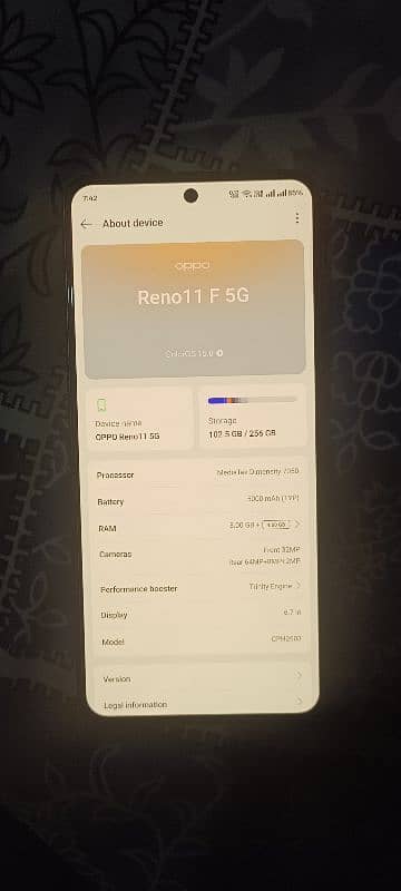 Hey everyone am sealing oppo Reno 11F 5G 10 bye 10 condition. . 0