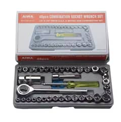 Aiwa 40-Piece Toolkit Combination Socket Ratchet Wrench Set Perfect fo