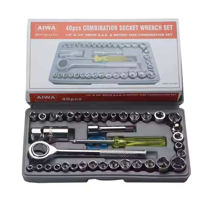 Aiwa 40-Piece Toolkit Combination Socket Ratchet Wrench Set Perfect fo 0