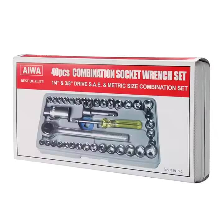 Aiwa 40-Piece Toolkit Combination Socket Ratchet Wrench Set Perfect fo 8