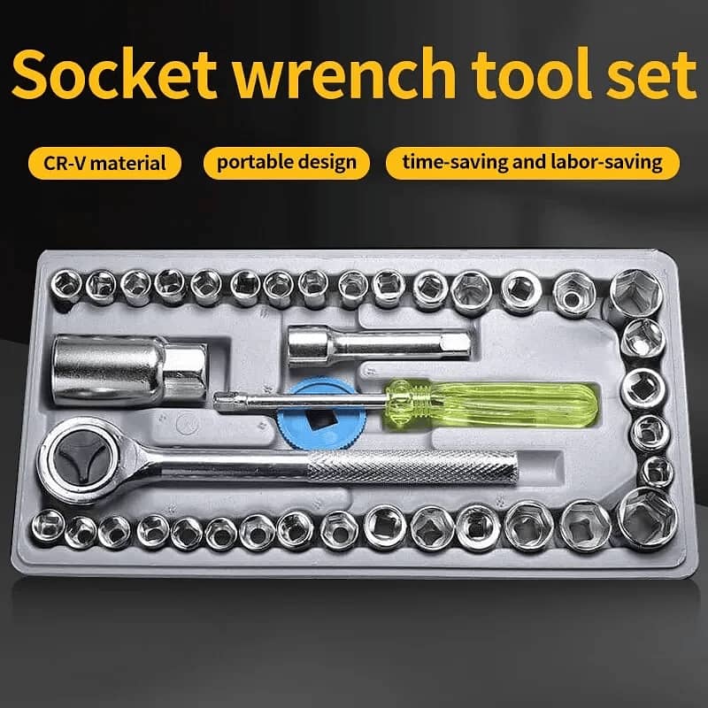 Aiwa 40-Piece Toolkit Combination Socket Ratchet Wrench Set Perfect fo 9