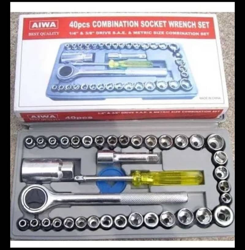 Aiwa 40-Piece Toolkit Combination Socket Ratchet Wrench Set Perfect fo 10