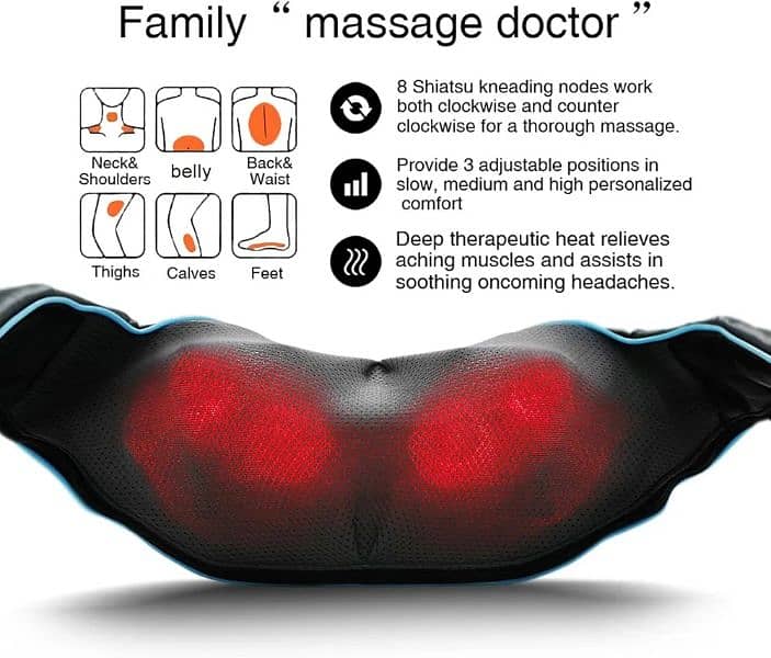 Mo Cuishle Shiatsu Back Shoulder and Neck Massager with Heat 2