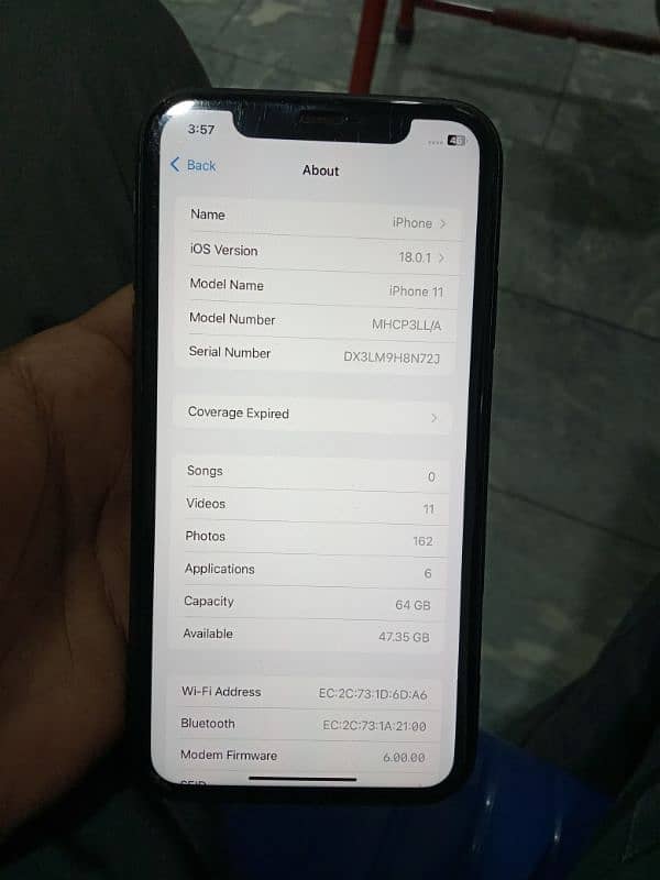 iPhone 11 Waterpack 91 health 64 gb non pta. 5