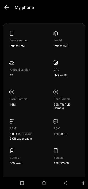 Infinix note 12 11GB RAM 128GB Rom 0