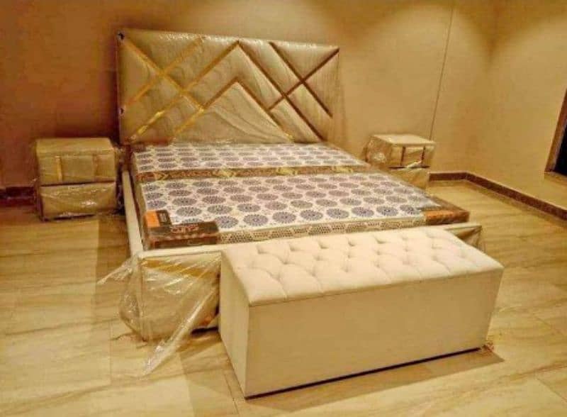 bed set / wooden bed set / king size bed / luxury bed with dressing 5