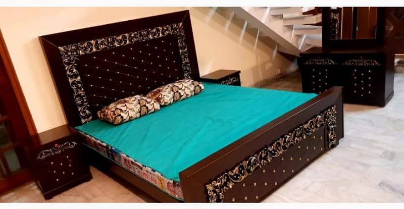 bed set / wooden bed set / king size bed / luxury bed with dressing 7