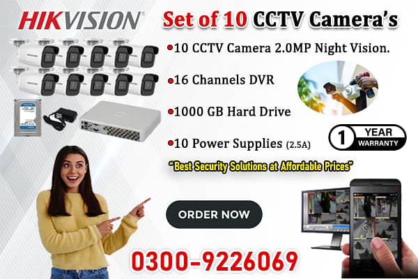 10 CCTV Cameras Set In DHA (HIK Vision) 0