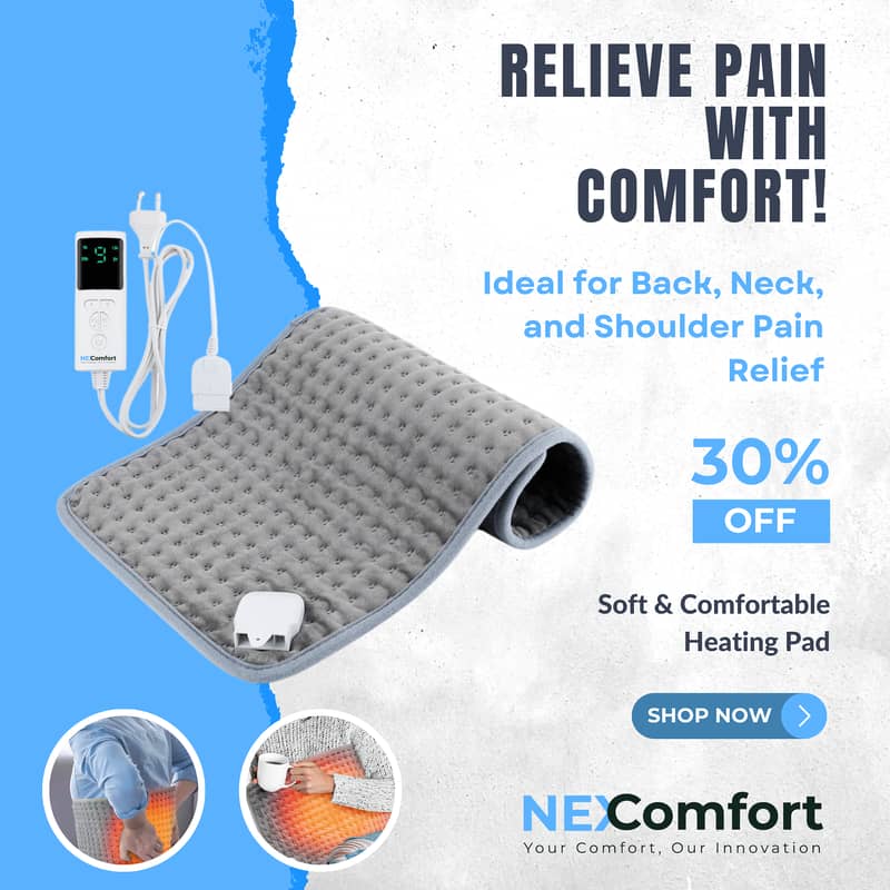 Premium Electric Heating Pad – Ideal for Back, Neck, and Shoulder Pain 1