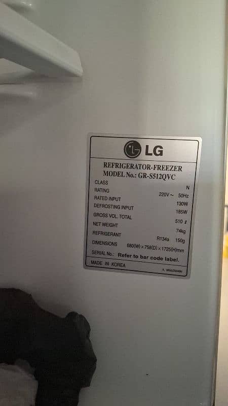 LG refrigerator. 2