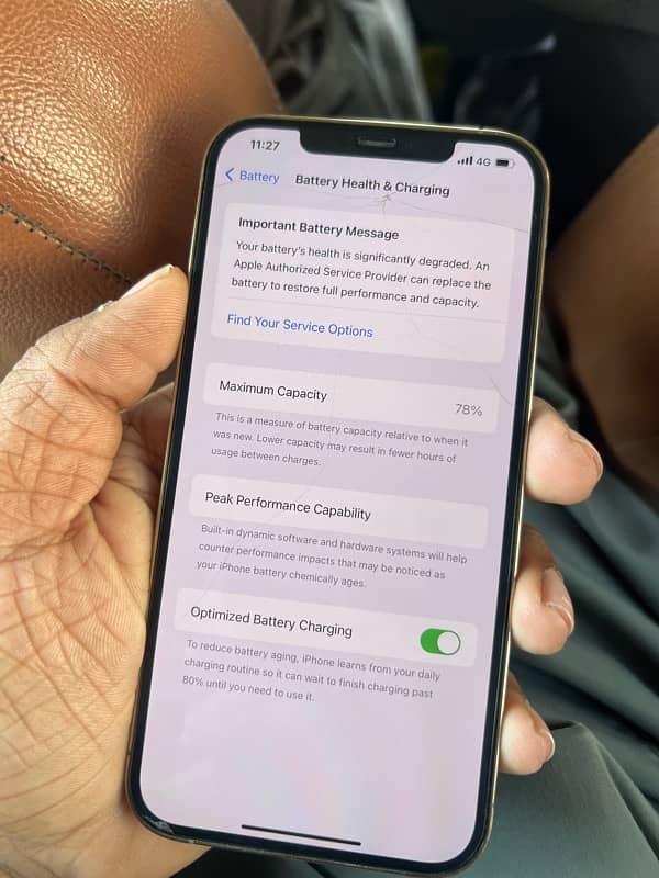 iPhone 12 Pro Max pta 78% battery health service 4