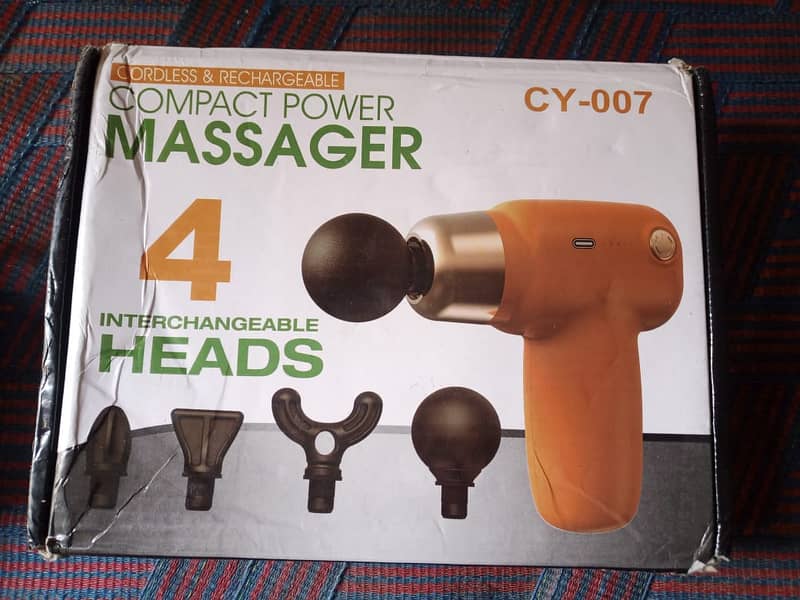 Power Massager With 4 Interchangeable Heads Cordless & Rechargeable 0