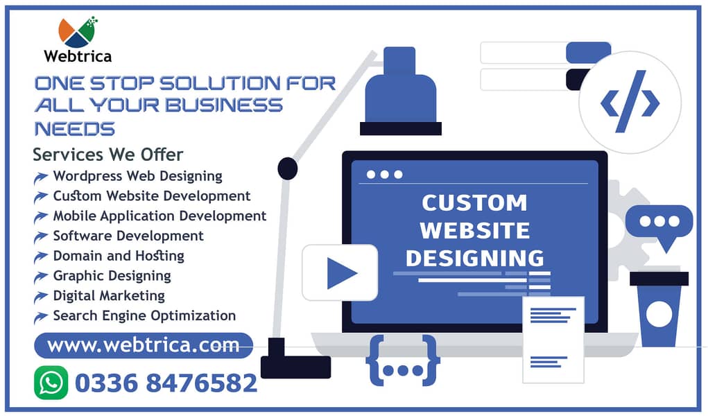 Custom Website Designing | Logo Design | Wordpress Website| Marketing 0