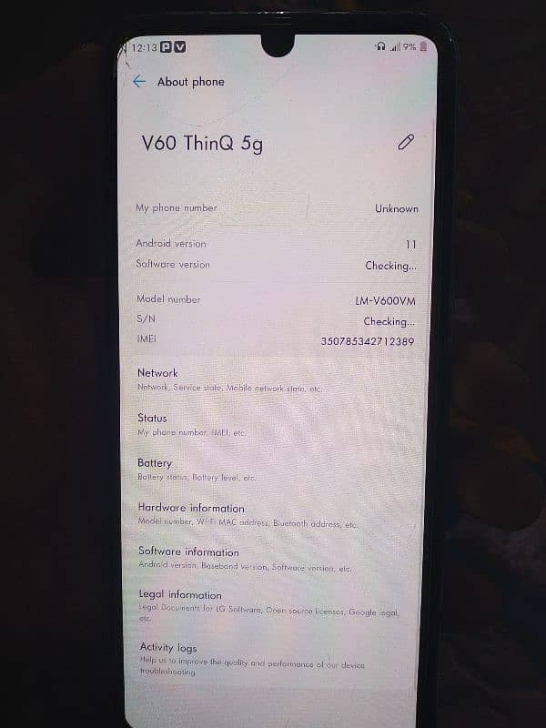 Lg v60 ThinQ 5G Cond  10/8 8