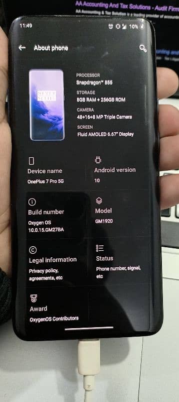 oneplus 7 pro 8gb 256gb clear display exchange with iphone 5