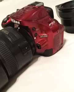 Nikon D5200 2 Lenses 50mm F1.8 + Nikon 18-135mm, Red Color, 1st Owner