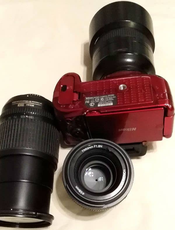 Nikon D5200 2 Lenses 50mm F1.8 + Nikon 18-135mm, Red Color, 1st Owner 4