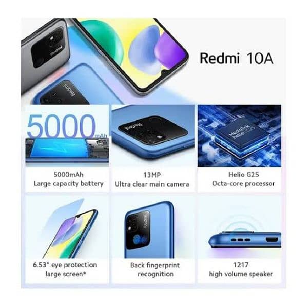 Redmi 10a Complete Box Official Pta Approved dual sim 4