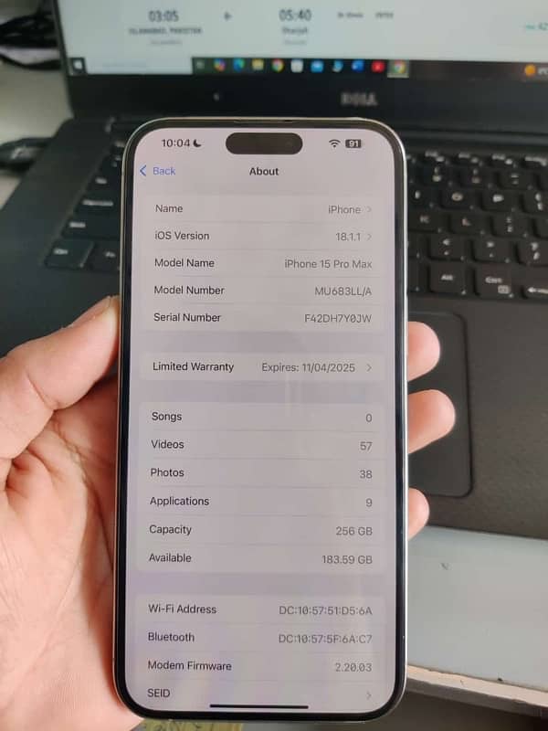 Iphone 15 pro max JV 256GB 4