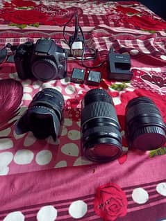 Canon 1300d with 3 lens and complete accessories