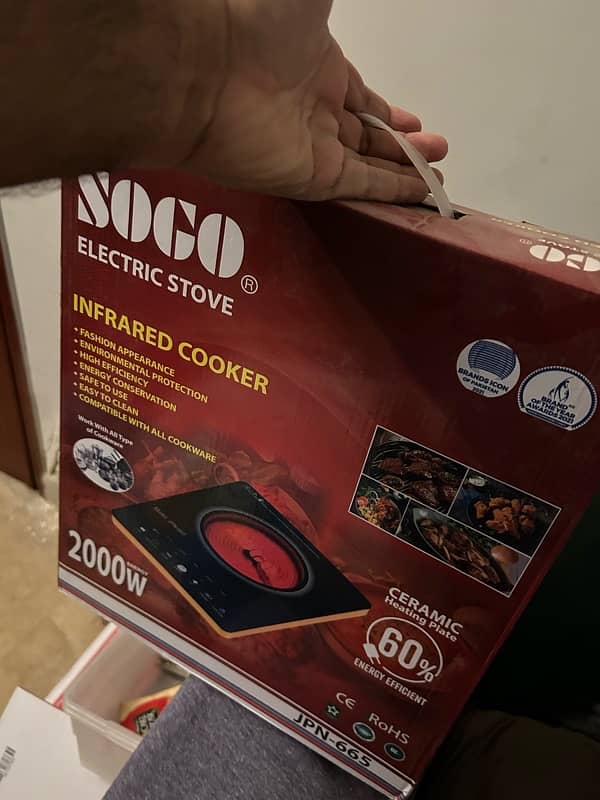 Sogo Electrice stove just one day used almst new fix price 1