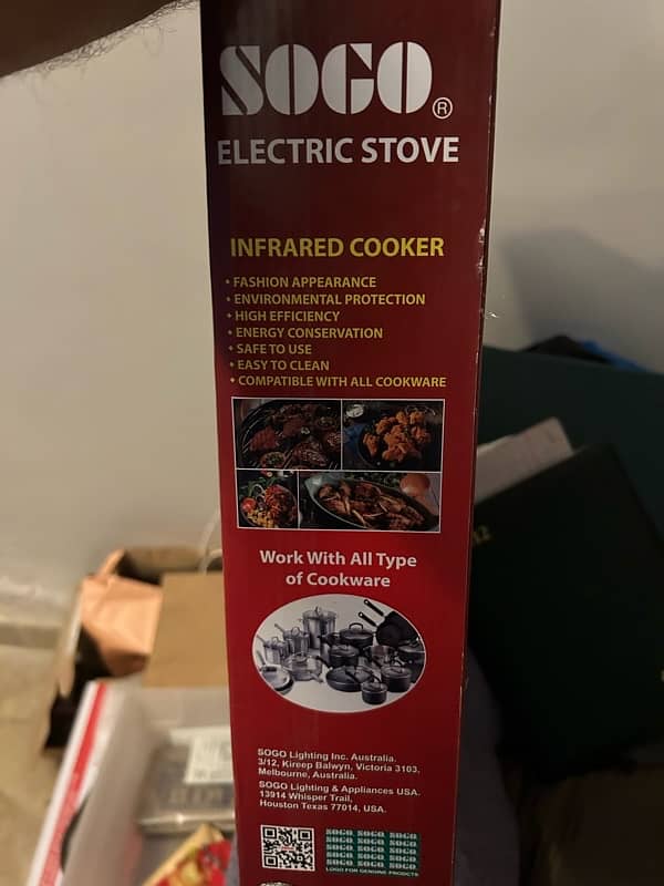 Sogo Electrice stove just one day used almst new fix price 3