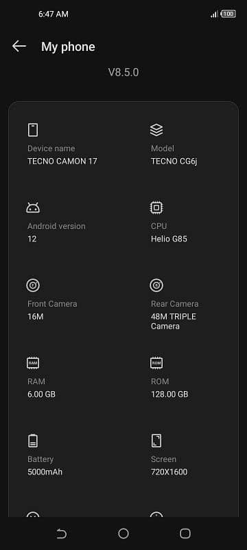 Camon 17 6GB 128GB Android 12 5000mh bettry Dual SIM PTA Approved 1