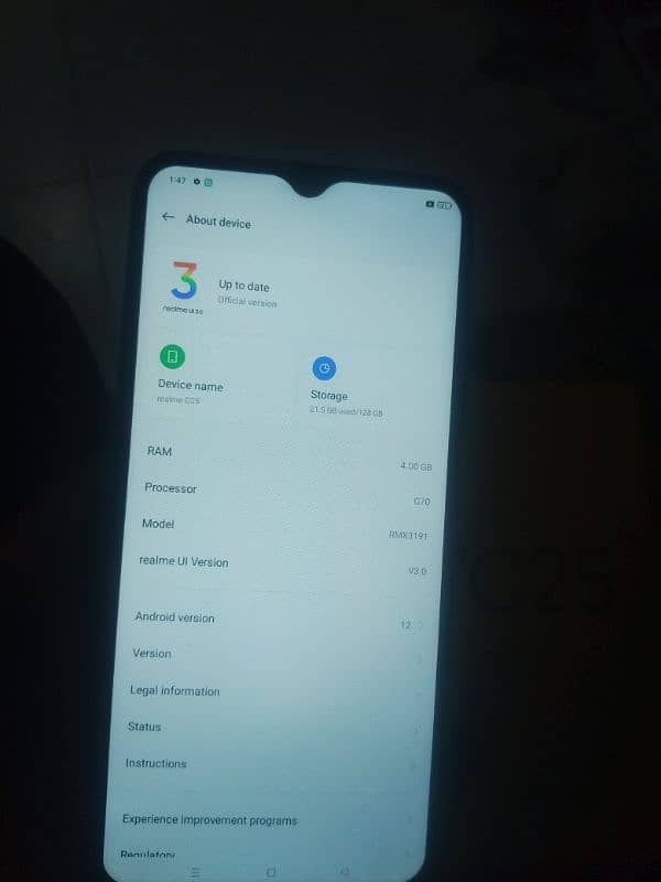 c25 realme 4/128gb complete Saman 9