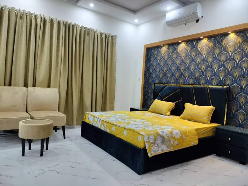 Par Day and short Time full furnish one BeD Room ment Available for rent Bahria Town Phase 6 family apartment 0