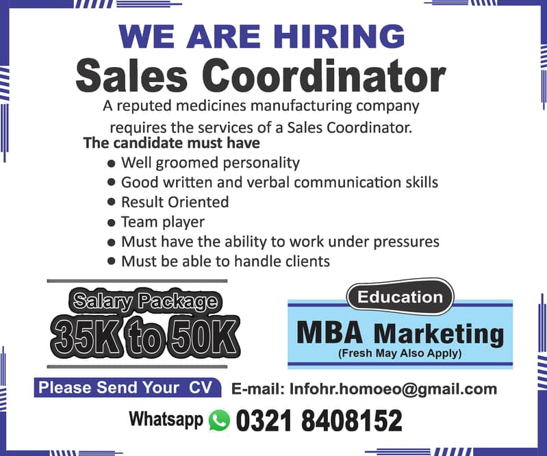 Sales Coordinator 0