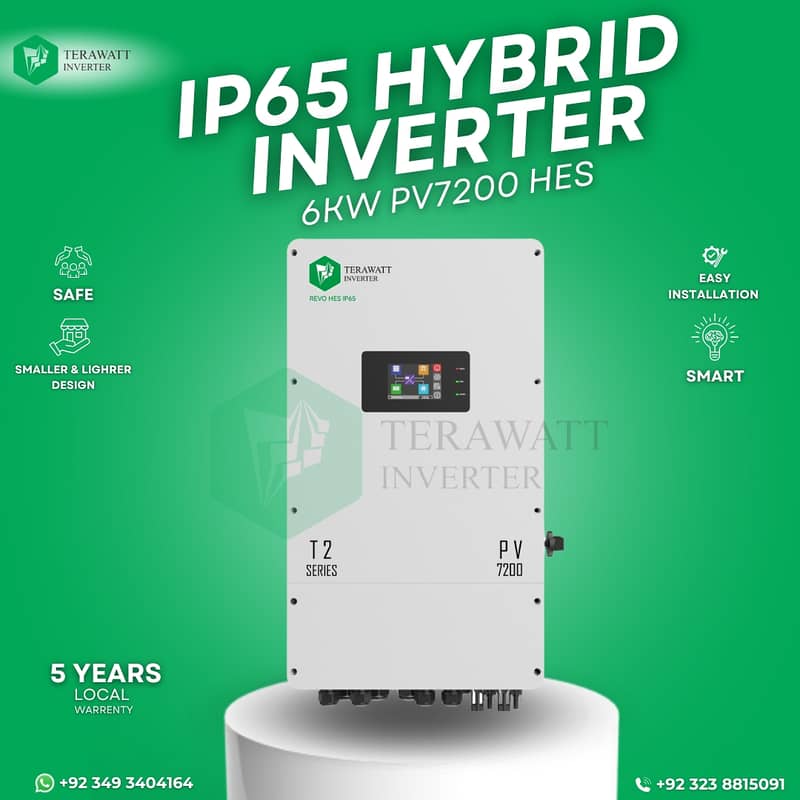 IP65 Hybrid inverter  6KW PV7200 HES  5 Year local warranty 0