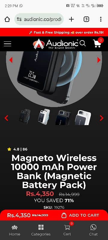 Audionic Original Magneto Power bank 10000mah 1