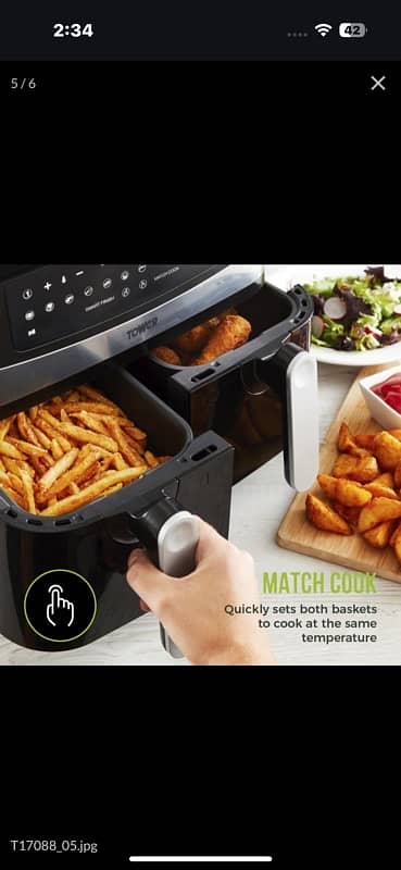 TOWER VORTEX DUAL BASKET 9 LITRE AIR FRYER 3